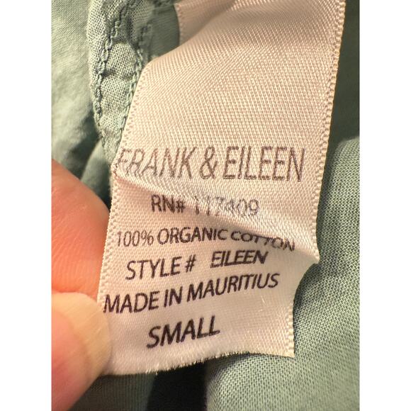 Frank & Eileen Olive Green Barry Tailored Button Up Shirt Small Army Minimal - Picture 5 of 7